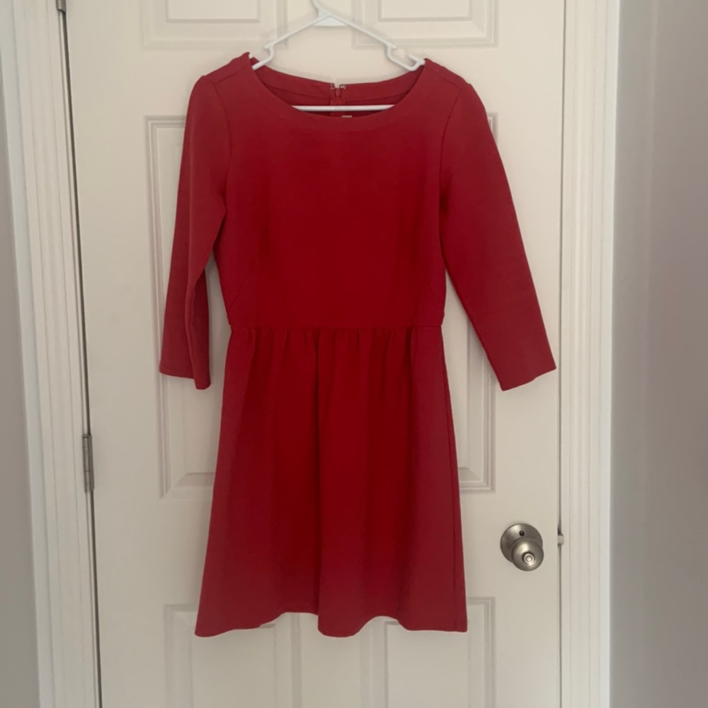 Loft 3/4 sleeve dress in coral